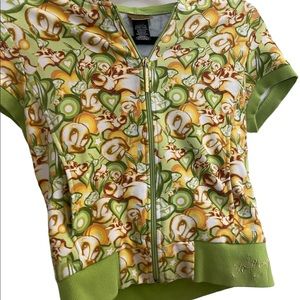 Never worn zip up top with pockets and hood